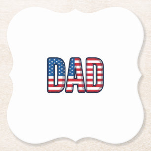 Dessous-de-verre En Papier Conception de chemise vectorielle Papa patriotique