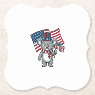 Dessous-de-verre En Papier Conception de chemise vintage patriotique koala dr