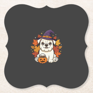 Dessous-de-verre En Papier Conception de chien de citrouille d'Halloween de B