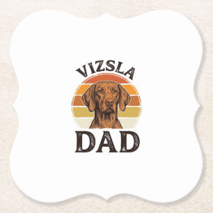 Dessous-de-verre En Papier Conception de chien de gravure vintage Vizsla Papa