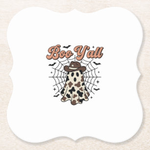 Dessous-de-verre En Papier Conception de fantôme occidental Halloween Boo Yal