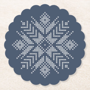 Dessous-de-verre En Papier conception de flocon de neige de la croix de Noël