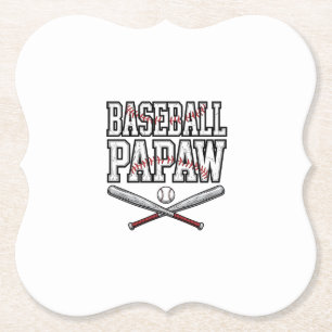 Dessous-de-verre En Papier Conception de gravure vintage de papaw de baseball