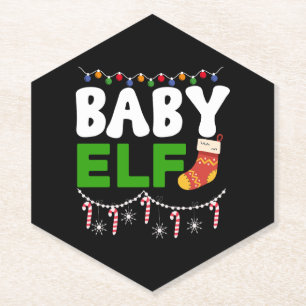 Dessous-de-verre En Papier Conception de Noël de bébé elfe-84608