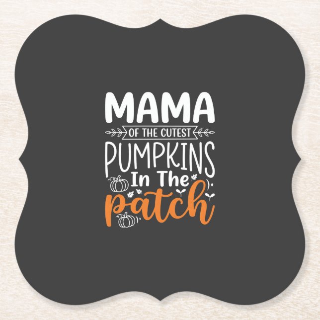 Dessous-de-verre En Papier Conception de patch de citrouilles maman Halloween (Devant)