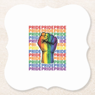 Dessous-de-verre En Papier Conception de T-shirt arc-en-ciel Vintage Pride Ra