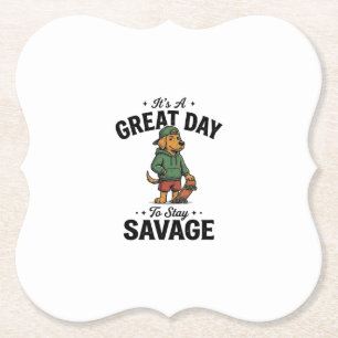 Dessous-de-verre En Papier Conception de T-Shirt avec Gravure Vintage Savage