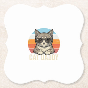 Dessous-de-verre En Papier Conception de T-shirt Chat Daddy Vintage Sunset Co