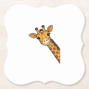 Dessous-de-verre En Papier Conception de T-shirt de girafe qui regarde discrè