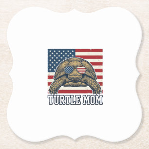 Dessous-de-verre En Papier Conception de T-shirt de maman tortue patriotique