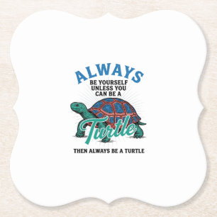 Dessous-de-verre En Papier Conception de T-Shirt Tortue Sois Toi-même Vintage