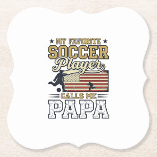 Dessous-de-verre En Papier Conception de T-shirt vintage Papa de football drô