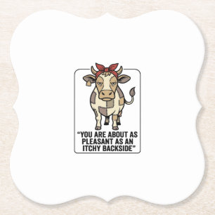 Dessous-de-verre En Papier Conception de T-Shirt Vintage Vache Patchwork Grin