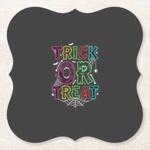 Dessous-de-verre En Papier Conception de toile d'araignée Halloween Trick or 