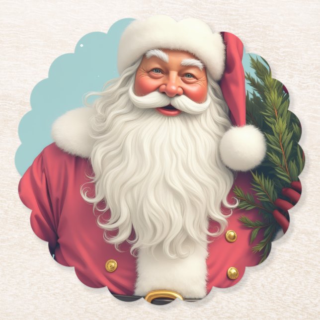 Dessous-de-verre En Papier Conception de vacances festive (Devant)
