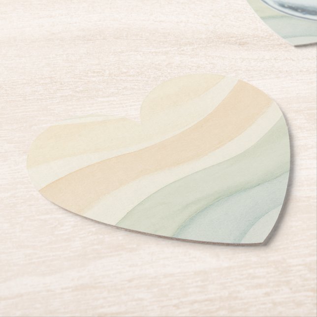 Dessous-de-verre En Papier Conception de vagues boho (Incliné)