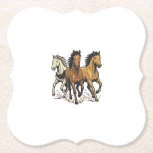 Dessous-de-verre En Papier Conception de vecteur d'art de chevaux de course v