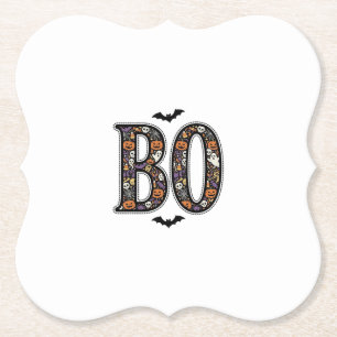 Dessous-de-verre En Papier Conception de vecteur de gribouillage de Boo d'Hal