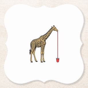 Dessous-de-verre En Papier Conception de vecteur de paille à boire de girafe
