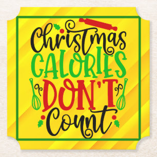 Dessous-de-verre En Papier Conception drôle de Noël : les calories ne compten