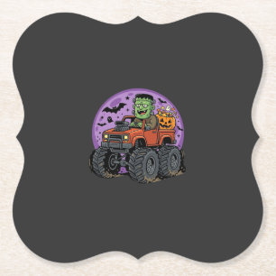 Dessous-de-verre En Papier Conception graphique de camion monstre Frankenstei