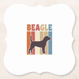 Dessous-de-verre En Papier Conception vectorielle à rayures rétro de chien Be