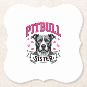 Dessous-de-verre En Papier Conception vectorielle de sœur Pitbull amateur de