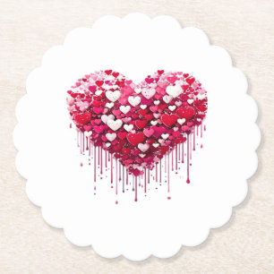 Dessous-de-verre En Papier Conceptions de cœur de la Saint-Valentin Art de pe