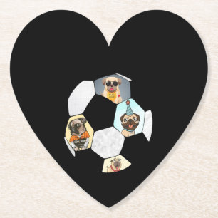 Dessous-de-verre En Papier Cool de football Chien Carlin de vie Carlin Annive