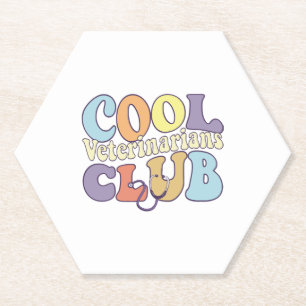 Dessous-de-verre En Papier Cool Vet Club Vétérinaire Tech praticien Animal