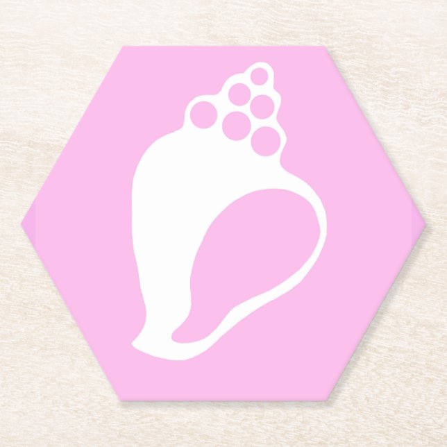 Dessous-de-verre En Papier Coquille Rose (Devant)