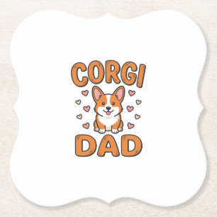 Dessous-de-verre En Papier Corgi Papa Gravure Vintage T-Shirt pour Amoureux d