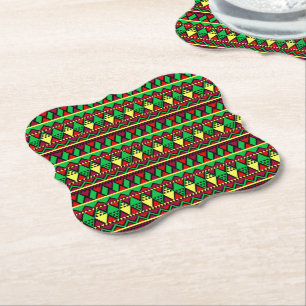 Dessous-de-verre En Papier Correspondance Kwanzaa Jaune Rouge Noir Vert