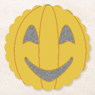 Dessous-de-verre En Papier Costume Citrouille gai Design Halloween Orange