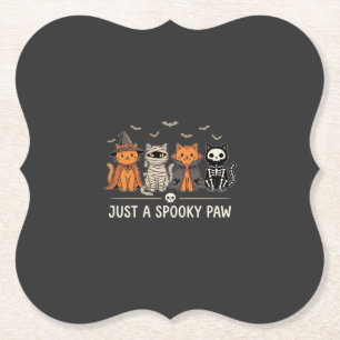 Dessous-de-verre En Papier Costume de chat Halloween Spooky Paw Vector Design