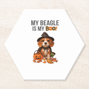 Dessous-de-verre En Papier Costume d'Halloween beagle Mon Beagle est Mon Chie