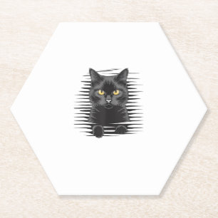 Dessous-de-verre En Papier Costume d'Halloween Chat Noir Chat Kitty Éffrayant