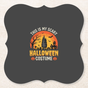 Dessous-de-verre En Papier Costume Halloween effrayant Design Vintage Sunset_