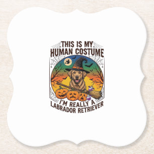 Dessous-de-verre En Papier Costume Humain Labrador Retriever Sorcière d'Hallo