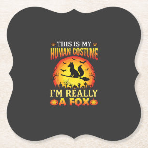 Dessous-de-verre En Papier Costume Humain Renard Drôle d'Halloween