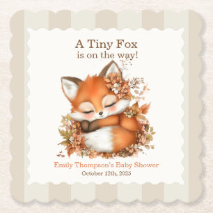 Dessous-de-verre En Papier Cosy Renard d'automne Baby shower Cosy Woodland Pa