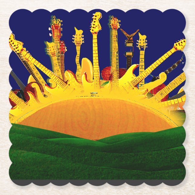 DESSOUS-DE-VERRE EN PAPIER COUCHER DE SOLEIL ÉLECTRIQUE ! (Devant)