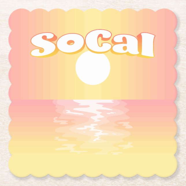 Dessous-de-verre En Papier Coucher de soleil SoCal (Devant)