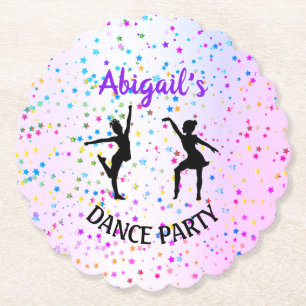 Dessous-de-verre En Papier Couleurs et étoiles de danse pour enfants partout