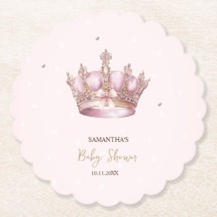 Dessous-de-verre En Papier Couronne de Petite Princesse Perles Points Bébé Na