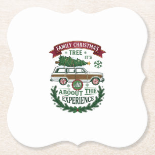 Dessous-de-verre En Papier Couronne de pin de la voiture familiale de Noël