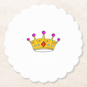 Dessous-de-verre En Papier Couronne de princesse, couronne de prince, thème d