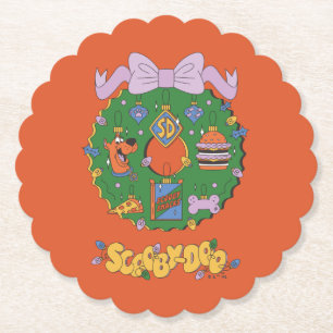 Dessous-de-verre En Papier Couronne graphique de friandises de Noël de Scooby