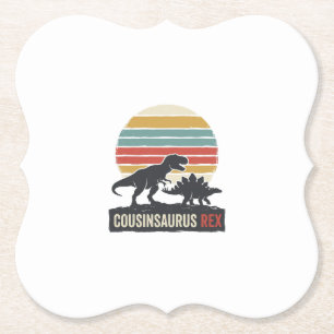 Dessous-de-verre En Papier Cousinsaurus Rex Drôle Dinosaure Vintage Chemise D