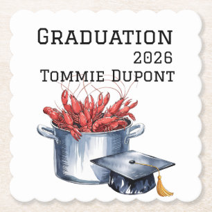 Dessous-de-verre En Papier Crawfish & Casquettes : Une fête de graduation en 